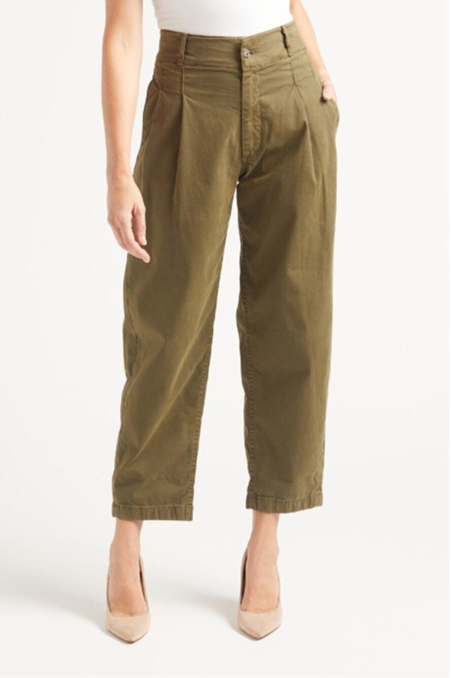 EDWIN NWT Evereve Isla Pleated Trouser Pant in Juniper Olive Green // 31